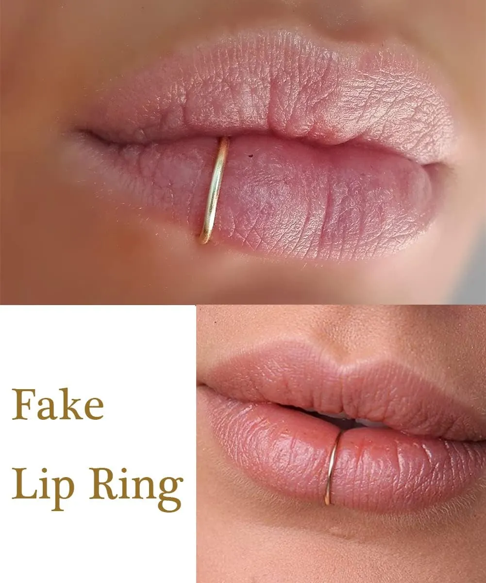 MODRSA Fake Piercings - Face, Nose, Lip, Eyebrow & Septum Rings & Studs - Stick On Face Gems & Hair Jewels