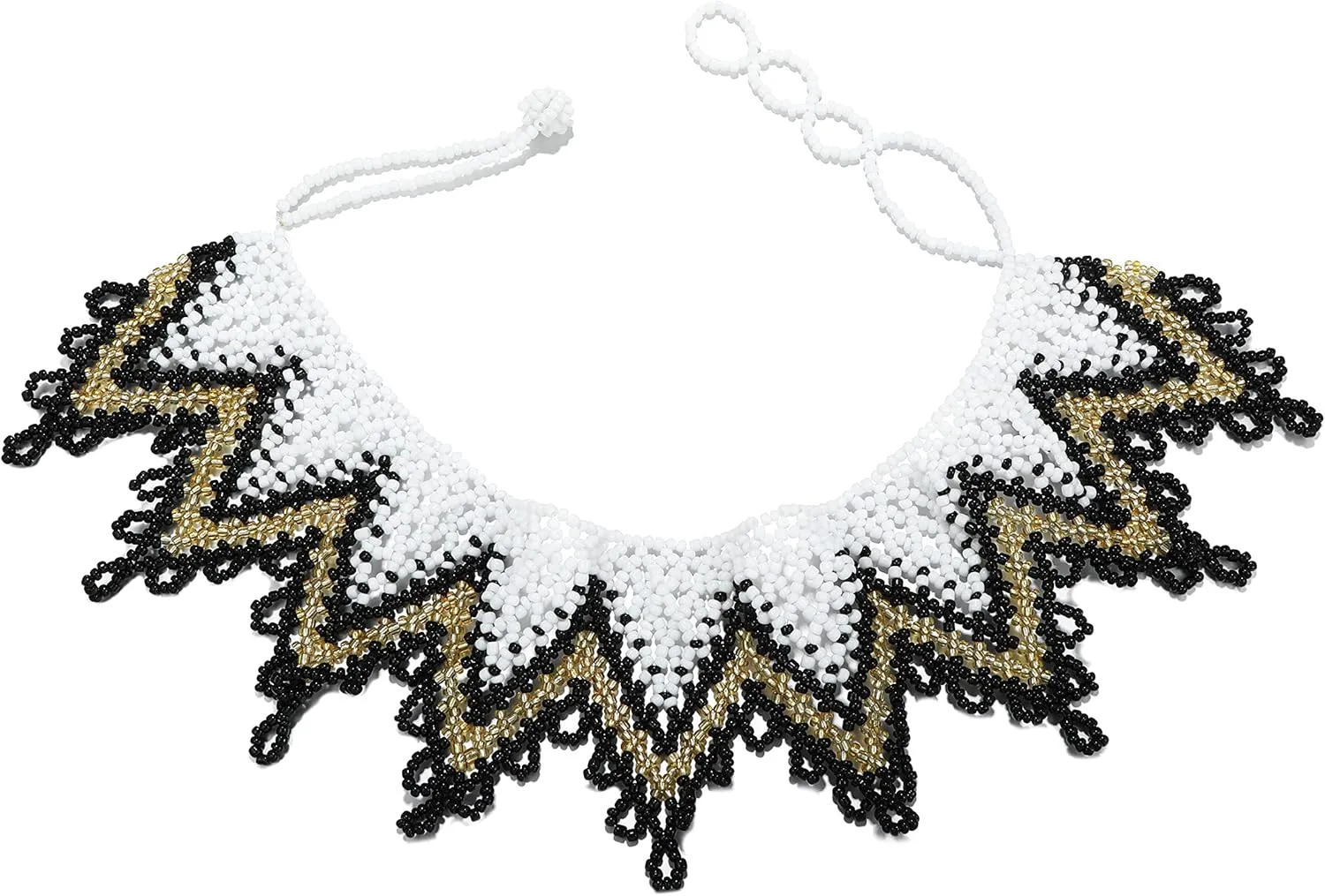 Multicolor Zulu Beaded Bib Necklace - South African Statement Necklace With Maasai Design - Sister Gifts (Color E)