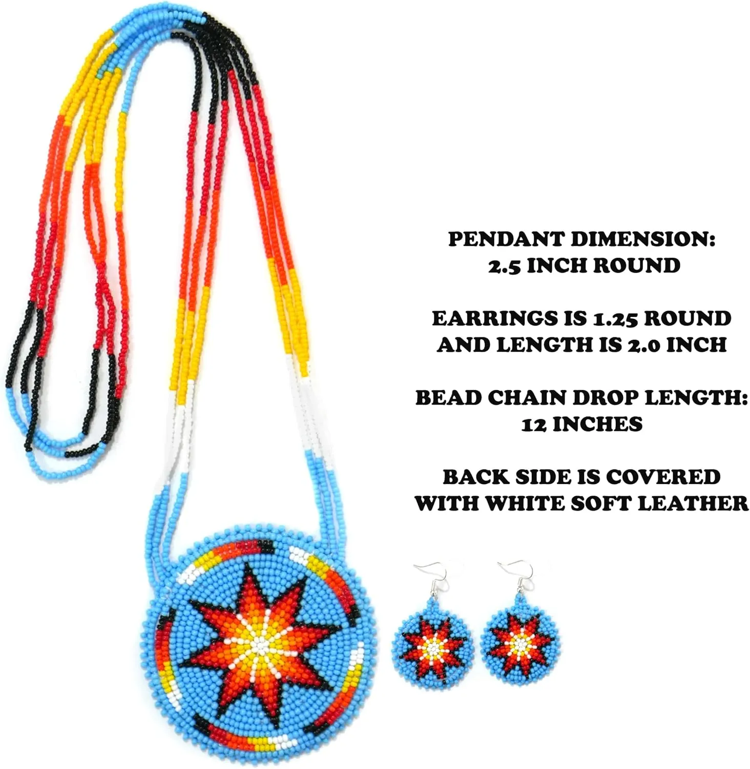 Native American Style Layered Beaded Necklace - Ukrainian Handmade Seed Bead Tribal Ethnic Necklace