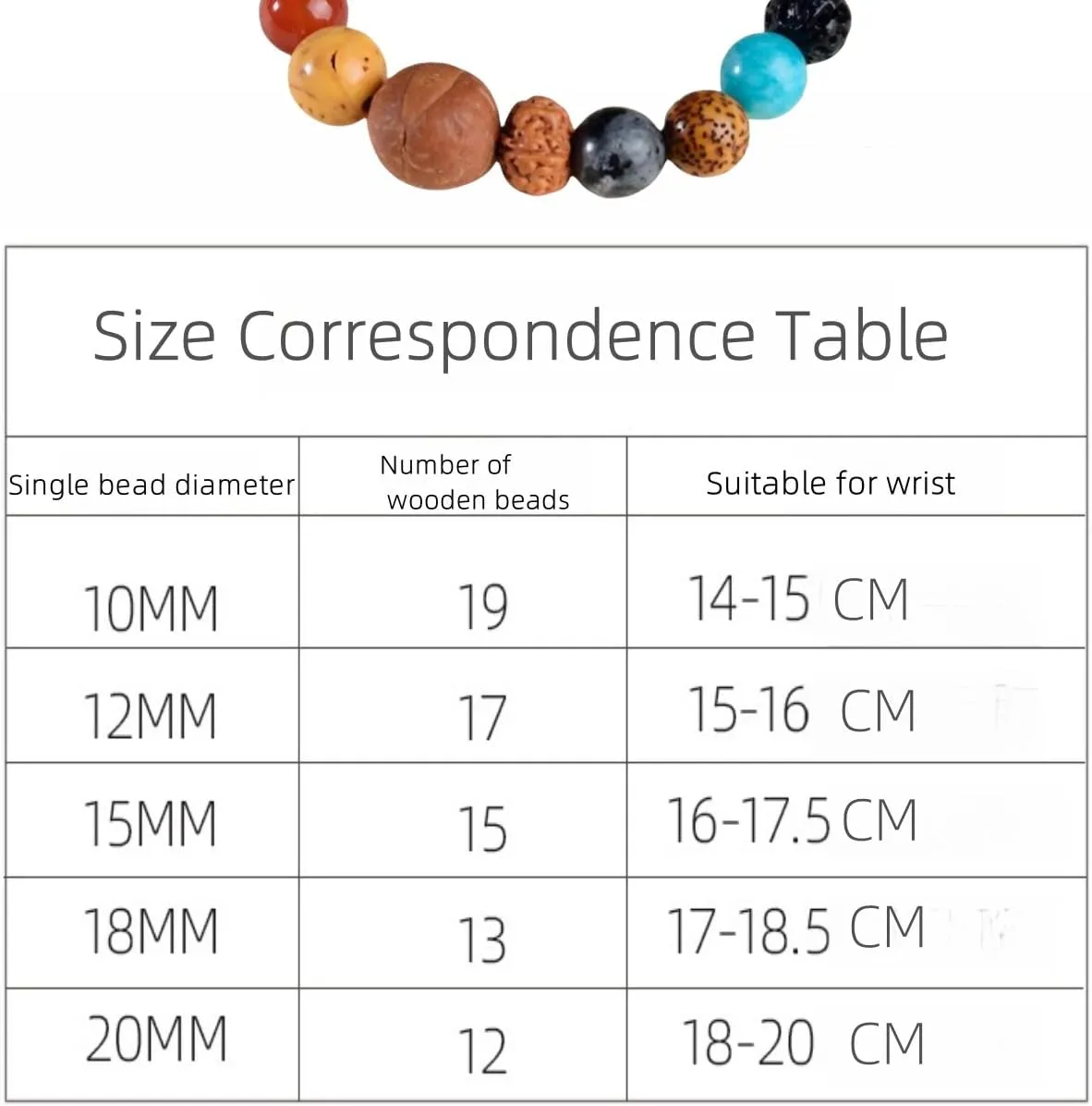 Natural Wood Beads Bracelet for Men and Women, Round Beads Stretch Bracelet Unisex Prayer Bead