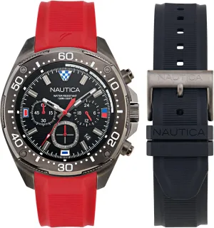 Nautica NCT Blue SAIL Silicone Strap Watch Box Set