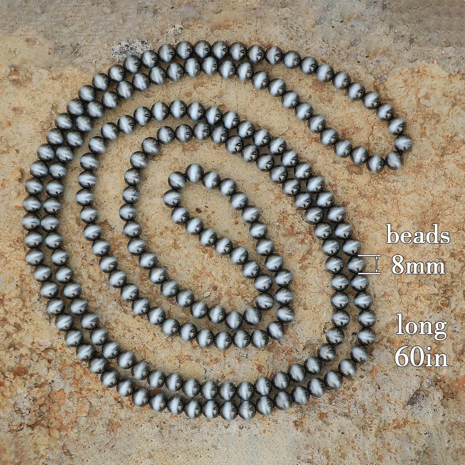 Navajo Pearl Necklace Long Western Jewelry for Women Vintage Beaded Pearl Necklaces