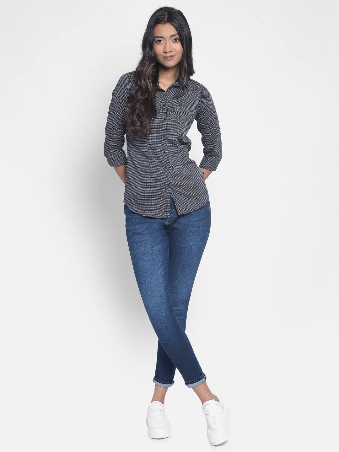 Navy Blue Printed Shirts