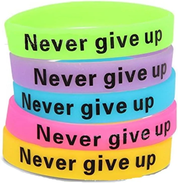 Never Give Up Believe Create Inspire Dream No Pain No Gain Motivational Bracelets Rubber Band Wristbands Jewelry Inspirational Bracelets Gifts