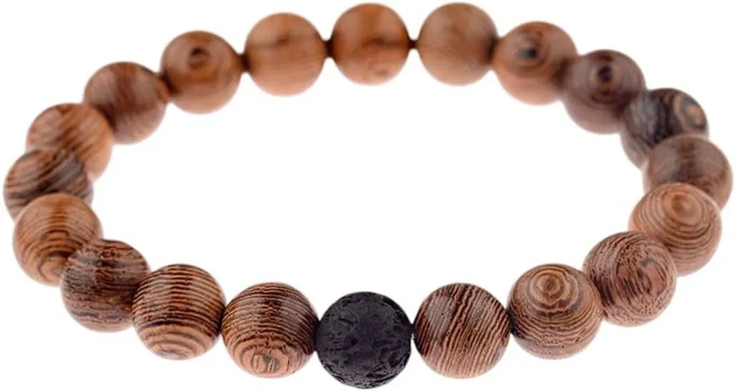 New 2025 Unisex 10Mm Natural Wood Beads Yoga Bracelet For Women Men Elastic Buddhist Prayer Buddha Bracelets&bangles Jewelry Findings Hombre Fashion Trendy Accessories Creative Gift For Women And Men