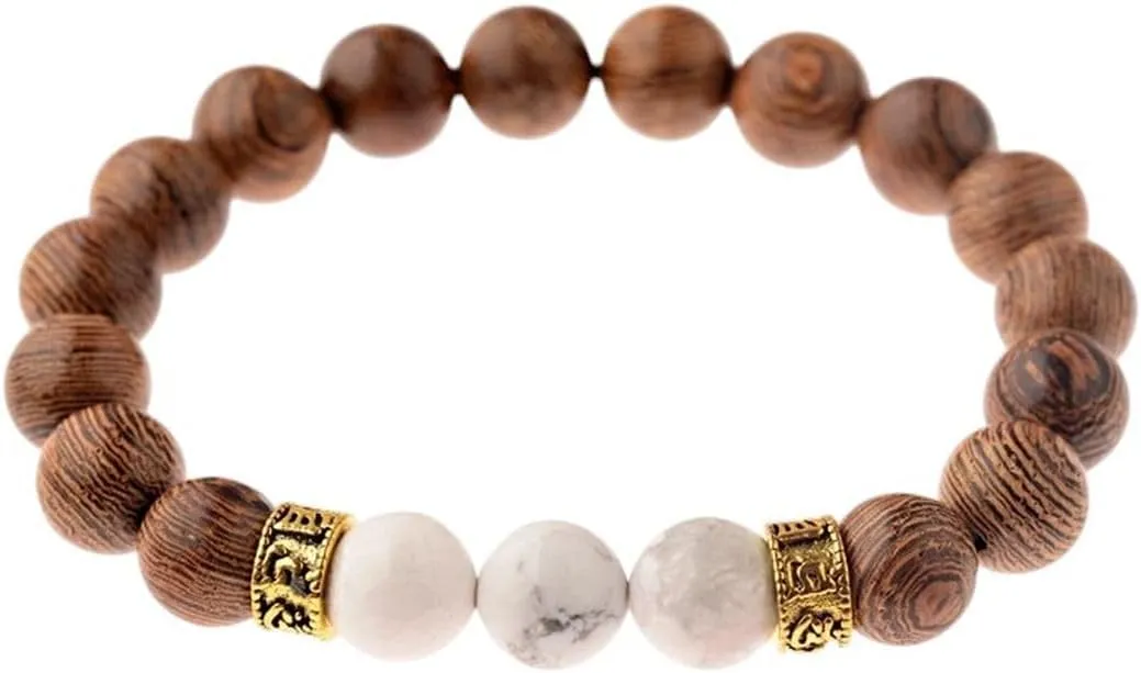 New 2025 Unisex 10Mm Natural Wood Beads Yoga Bracelet For Women Men Elastic Buddhist Prayer Buddha Bracelets&Bangles Jewelry Findings Hombre Fashion Trendy Accessories Creative Gift For Women And Men