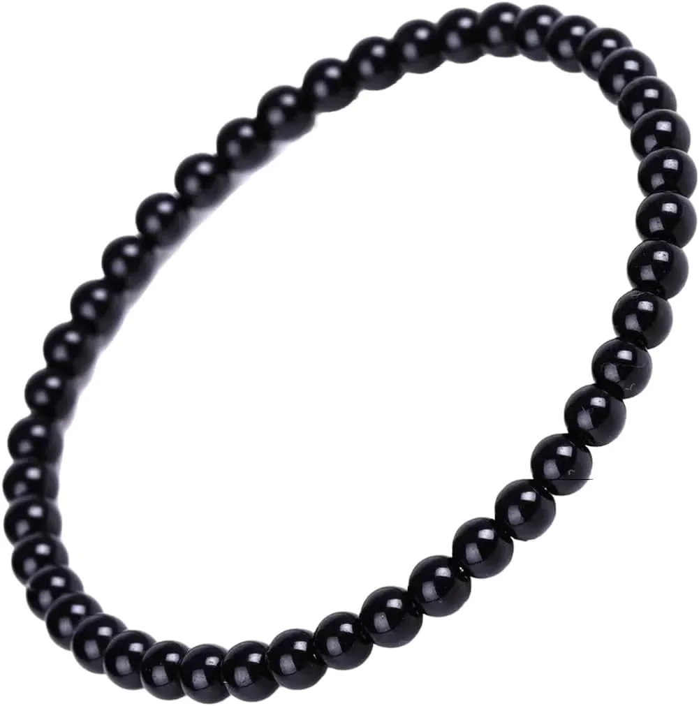 New 2025 Unisex 4/6/8/10/12/14/16/18Mm Tibetan Buddhism Black Obsidian Bracelets Men Women Prayer Blessing Amulet Lucky Bangles Medition Decoration Jewelry Luxury Accessories Trendy Best For Gift And