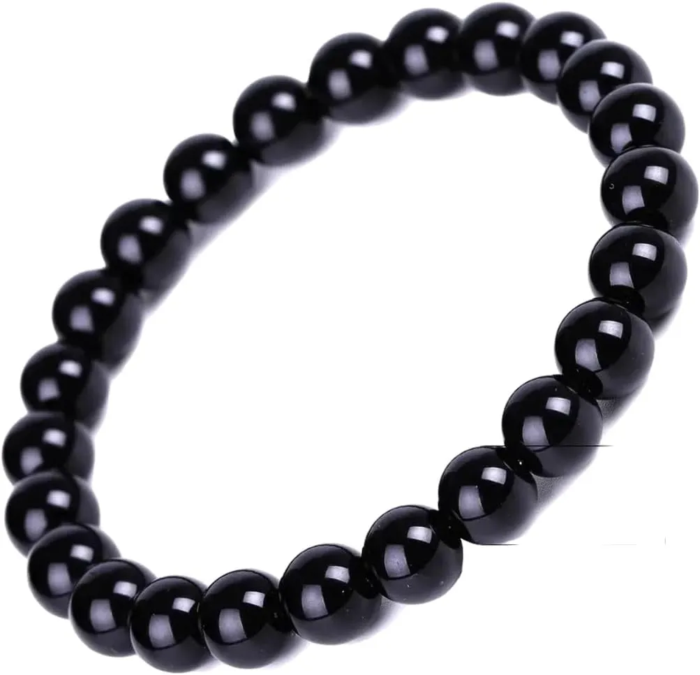 New 2025 Unisex 4/6/8/10/12/16/18Mm Tibetan Buddhism Black Obsidian Bracelets Men Women Prayer Blessing Amulet Lucky Bangles Medition Decoration Jewelry Luxury Accessories Trendy Best For Gift And