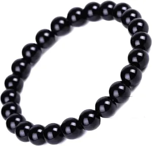 New 2025 Unisex 4/6/8/10/12/16/18Mm Tibetan Buddhism Black Obsidian Bracelets Men Women Prayer Blessing Amulet Lucky Bangles Medition Decoration Jewelry Luxury Accessories Trendy Best For Gift And