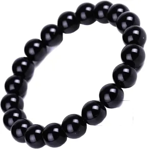 New 2025 Unisex 4/6/8/10/12/16/18Mm Tibetan Buddhism Black Obsidian Bracelets Men Women Prayer Blessing Amulet Lucky Bangles Medition Decoration Jewelry Luxury Accessories Trendy Best For Gift And