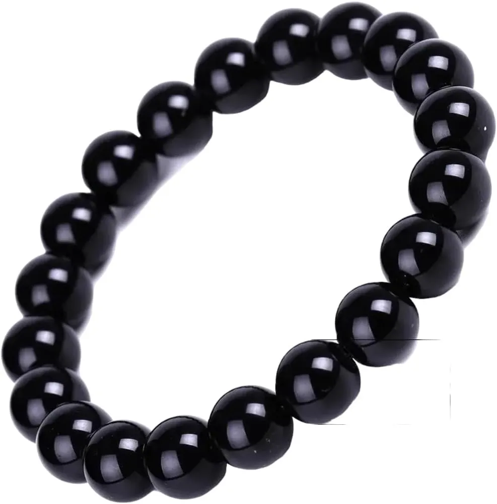 New 2025 Unisex 4/6/8/10/12/16/18Mm Tibetan Buddhism Black Obsidian Bracelets Men Women Prayer Blessing Amulet Lucky Bangles Medition Decoration Jewelry Luxury Accessories Trendy Best For Gift And