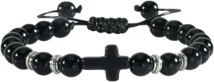 New 2025 Unisex Men Women Bracelet 8Mm Natural Stone Christian Bless Jesus Cross Bead Bracelets Bangles Prayer Handmade Jewelry Findings Fashion Trendy Accessories Creative Gift For Women And Men