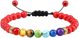 New 2026 Unisex Stainles Stell Lucky Red Beads Braid 7 Bracelets Men Natural Stone Prayer Stretch Couples Distance Bangles Women Jewelry Fashion Trendy Accessories Creative Gift For Women And Men