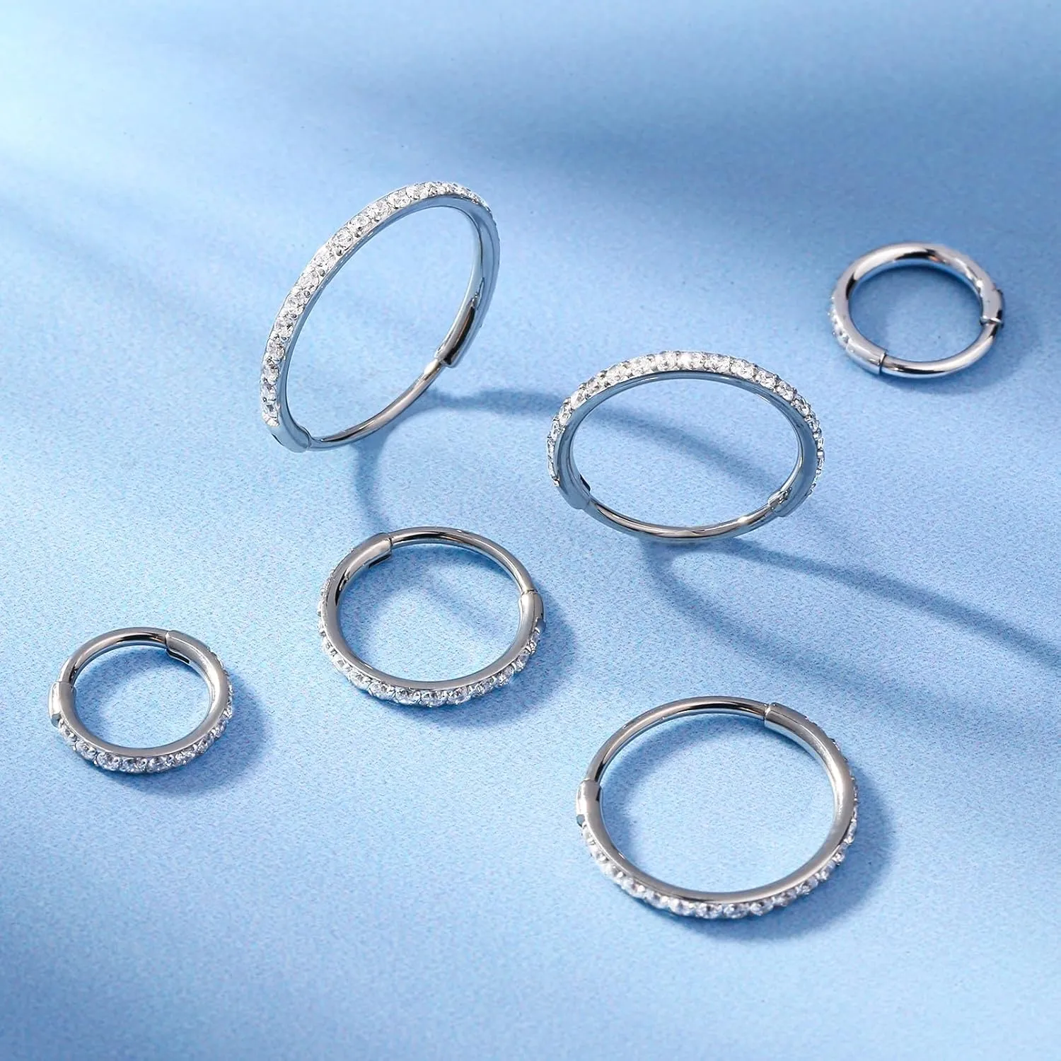 Nose Rings Hoops Surgical Steel Tragus Piercing Jewelry Nose Rings for Women 20G Nose Hoops Featuring Clear CZ
