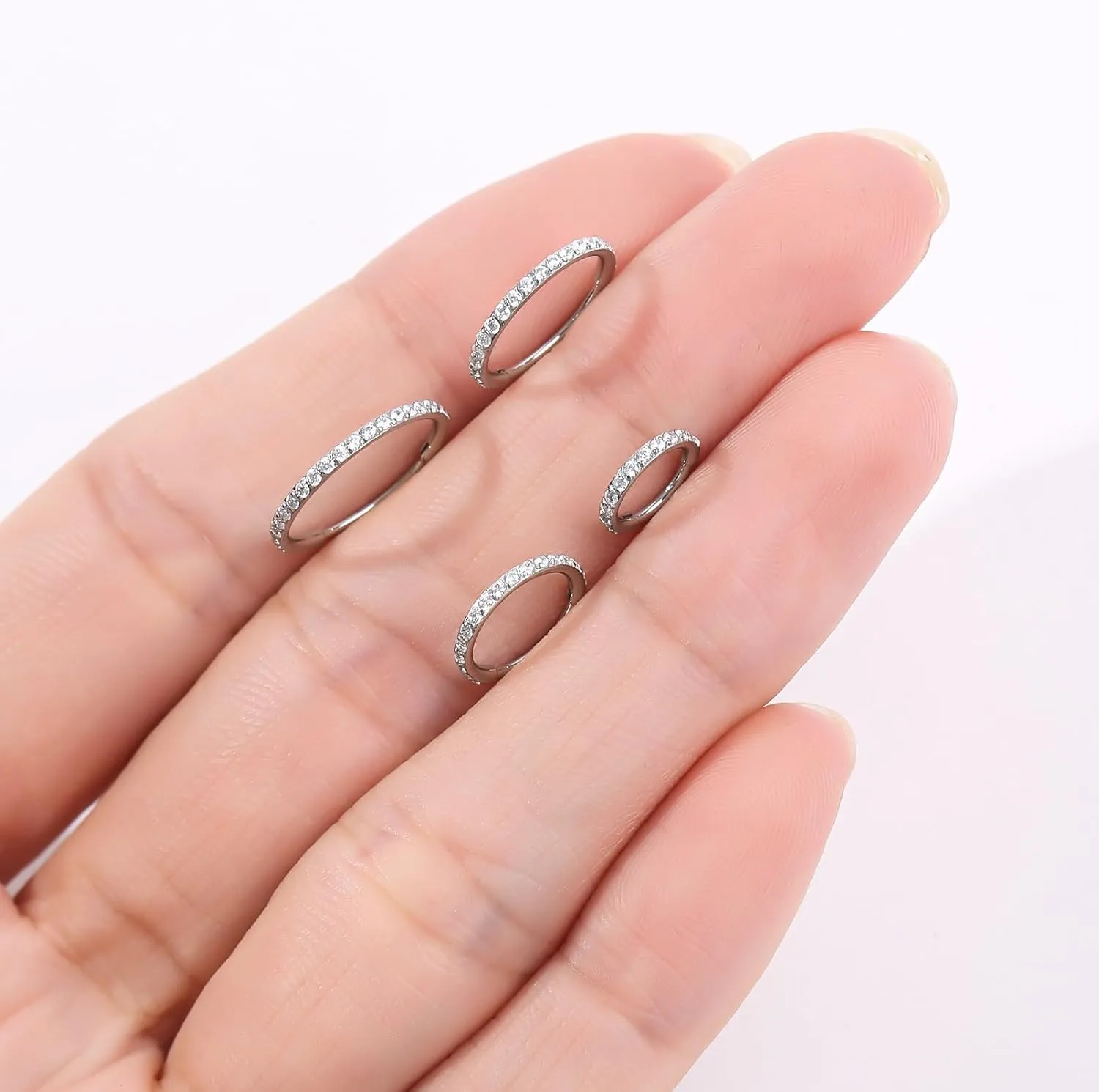 Nose Rings Hoops Surgical Steel Tragus Piercing Jewelry Nose Rings for Women 20G Nose Hoops Featuring Clear CZ