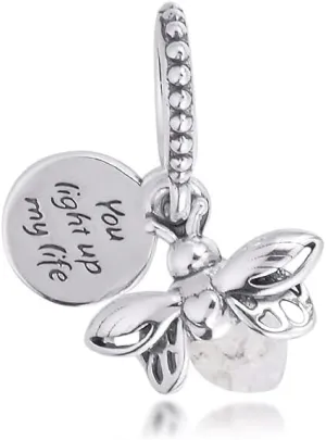 Pandora 925 Sterling Silver Pendant Diy Mmingyu Fit Bracelet Glow-in-the-dark Firefly Dangle Charm Original Sterling Silver Bead Jewelry Making Kralen