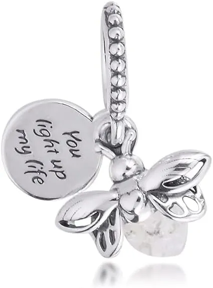 Pandora 925 Sterling Silver Pendant Diy Mmingyu Fit Bracelet Glow-in-the-dark Firefly Dangle Charm Original Sterling Silver Bead Jewelry Making Kralen