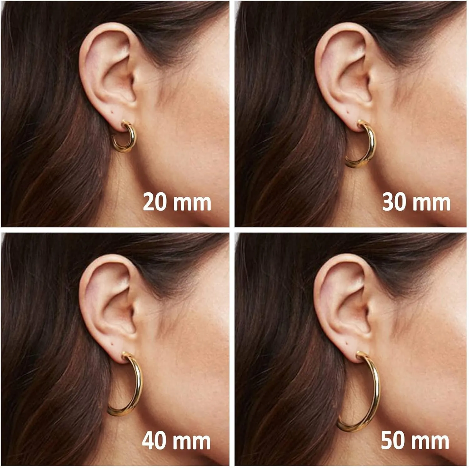 PAVOI 14K Gold Plated Lightweight Chunky Open Hoops for Women | Trendy Gold Hoop Earrings