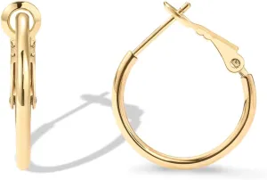 PAVOI 14K Gold Plated Sterling Silver Post Hoops | Large Hoops Earring | Lightwight Gold Hoop Earrings for Women