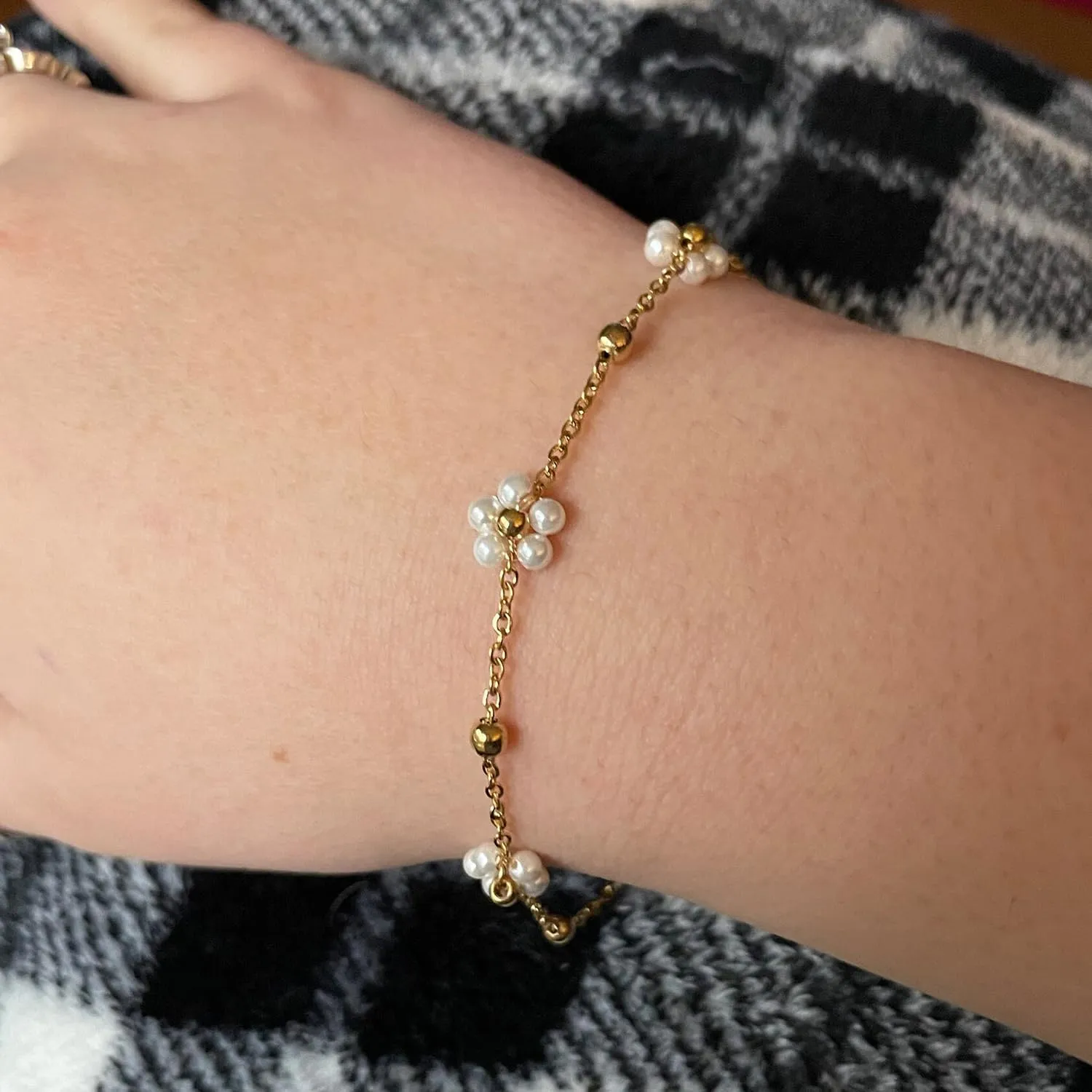 Pearl Bracelet-14K Gold Filled Pear Bracelets for women 6.5 2