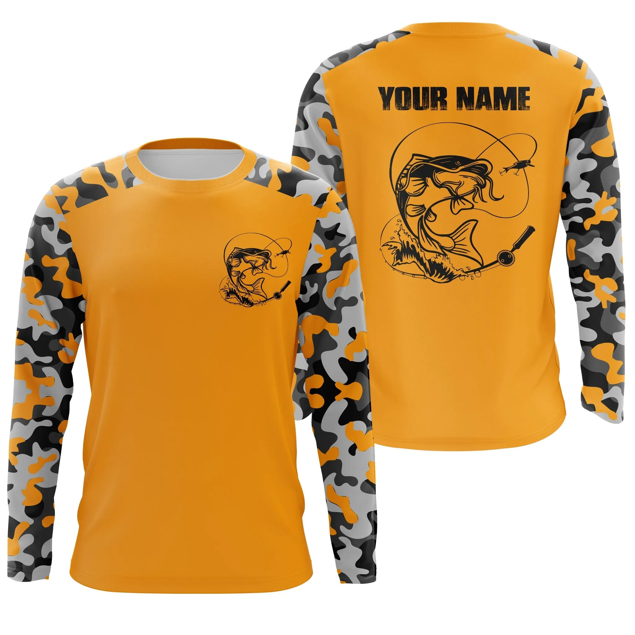 Performance Long Sleeve Catfish Fishing Camo Multicolor Shirts, Catfish Fishing Jerseys, Gift for Men Dad