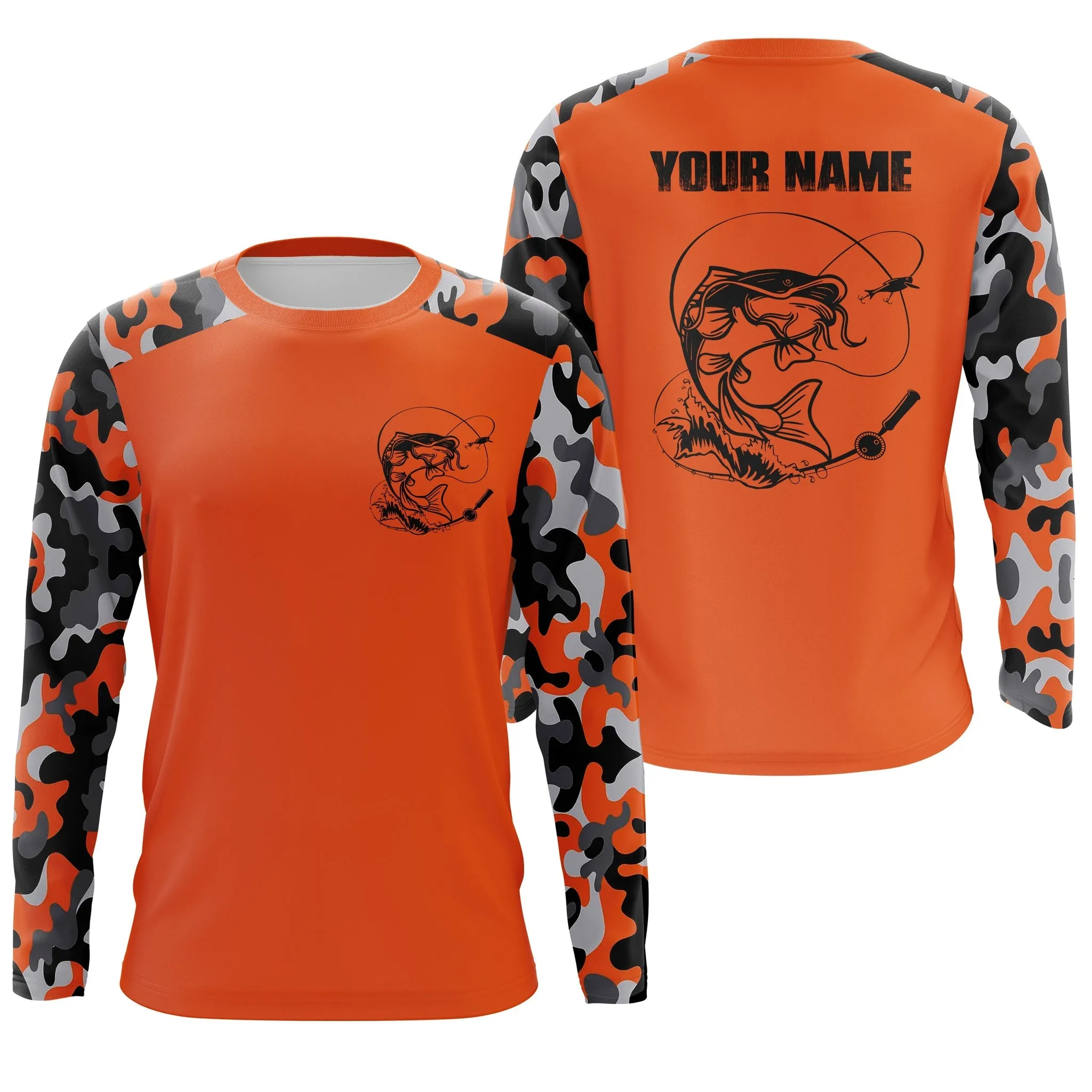 Performance Long Sleeve Catfish Fishing Camo Multicolor Shirts, Catfish Fishing Jerseys, Gift for Men Dad