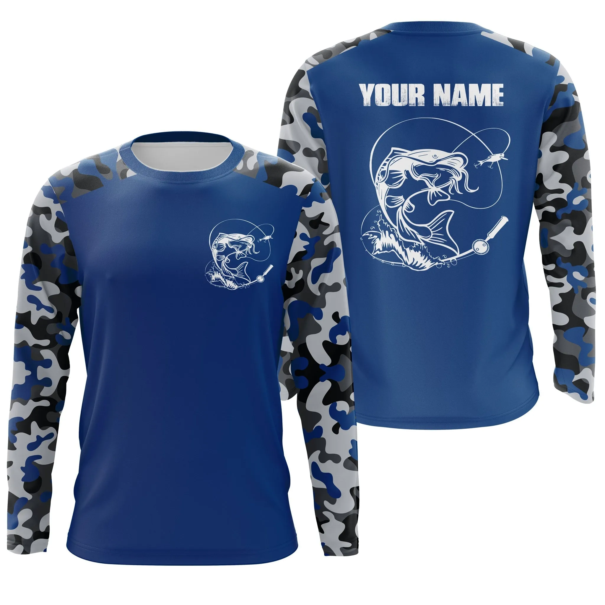 Performance Long Sleeve Catfish Fishing Camo Multicolor Shirts, Catfish Fishing Jerseys, Gift for Men Dad