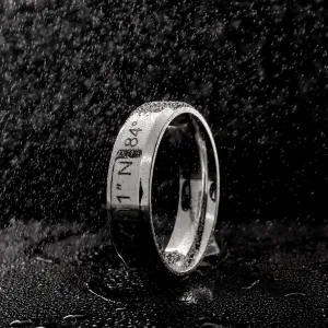 Personalized Ring Custom Beveled Edge Flat Band Ring Delicate Bridesmaid or Wedding Gift Couple Ring Best Graduation Day Gift