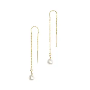 Petite Baroque Threader Earring (14K Gold)
