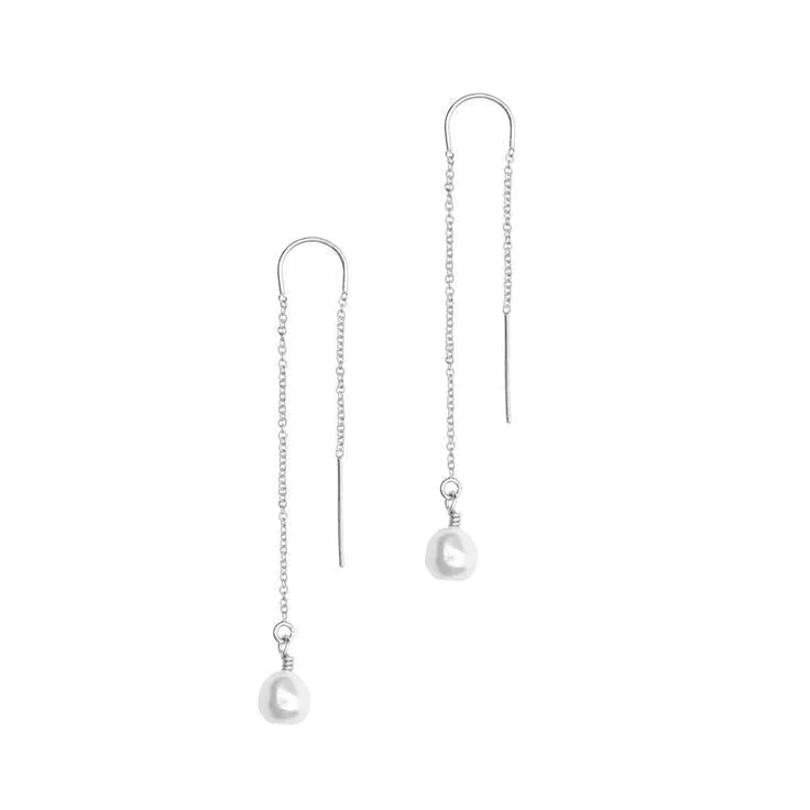 Petite Baroque Threader Earring (Sterling Silver)