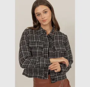 Plaid Collard Top