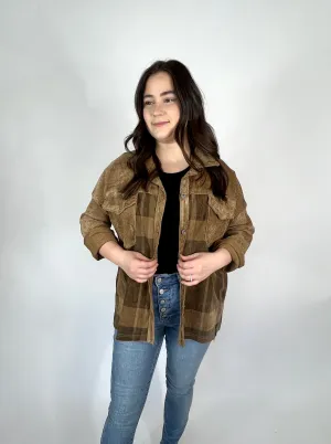 Plaid Corduroy Shacket
