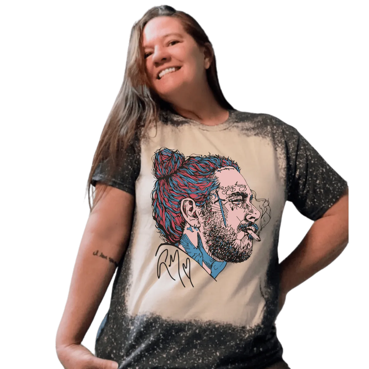 Post Malone Distressed Vintage Adult Bleached T-Shirt