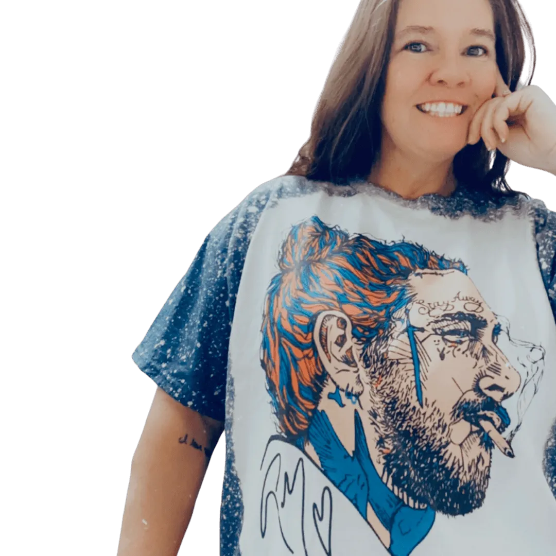 Post Malone Distressed Vintage Adult Bleached T-Shirt