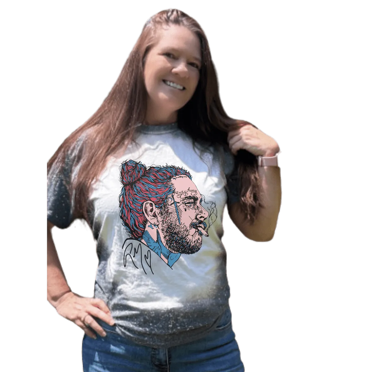 Post Malone Distressed Vintage Adult Bleached T-Shirt
