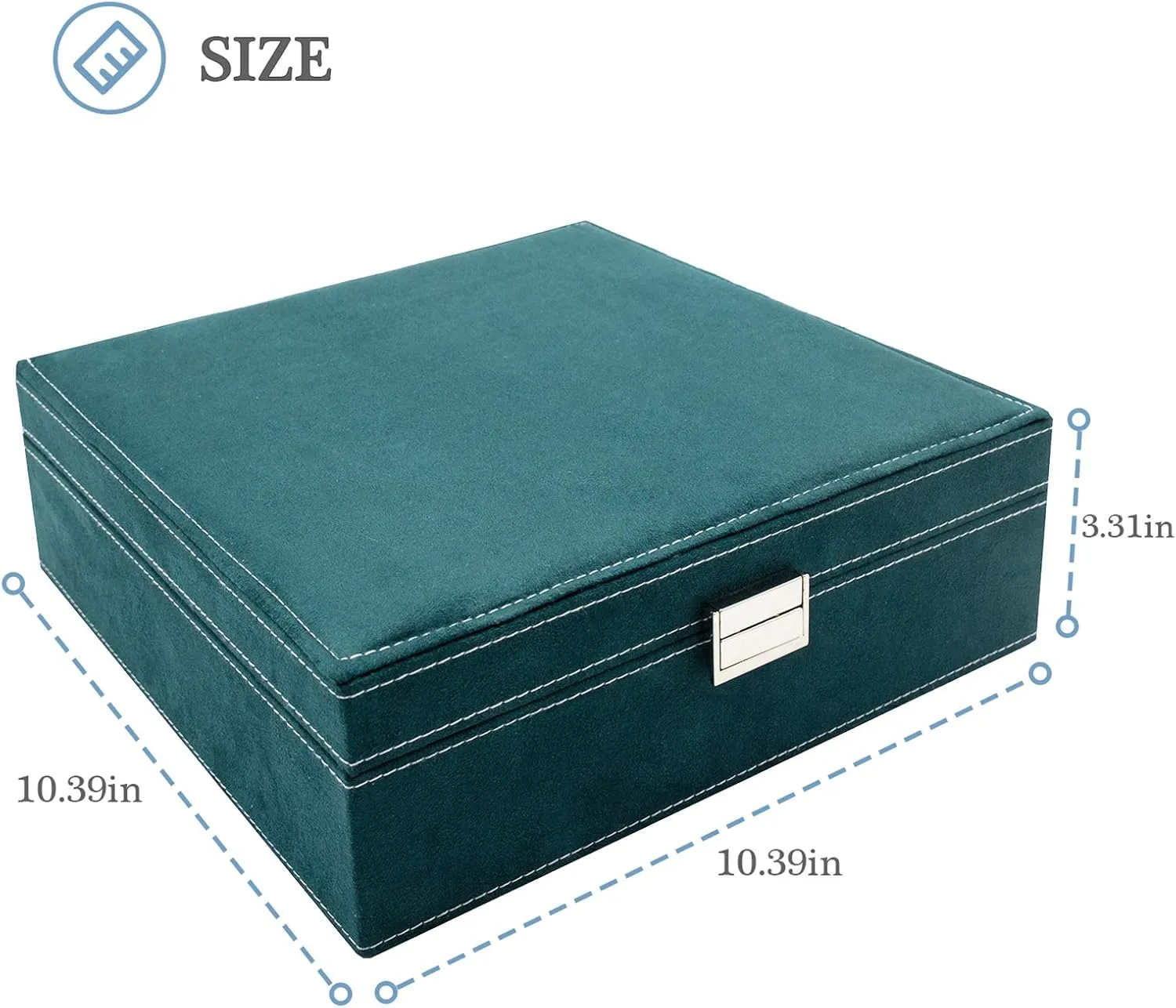 ProCase Velvet Jewelry Box Organizer for Women, 2 Layer Jewelry Display Storage Holder Case for Necklace Earrings Bracelets Rings -Green