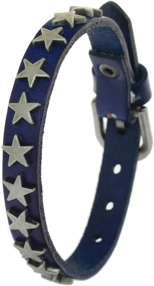 Punk Rivet Stainless Steel Peace Logo Bracelets Genuine Leather Bangles Men Women Jewelry Fashion Gifts