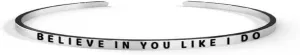 Q&Locket Motivational Friendship Bracelets for Women Friend Engraved Personalized Custom Positive Inspritional Mantra Quote Cuff Bangle Bracelets Graduation Jewelry