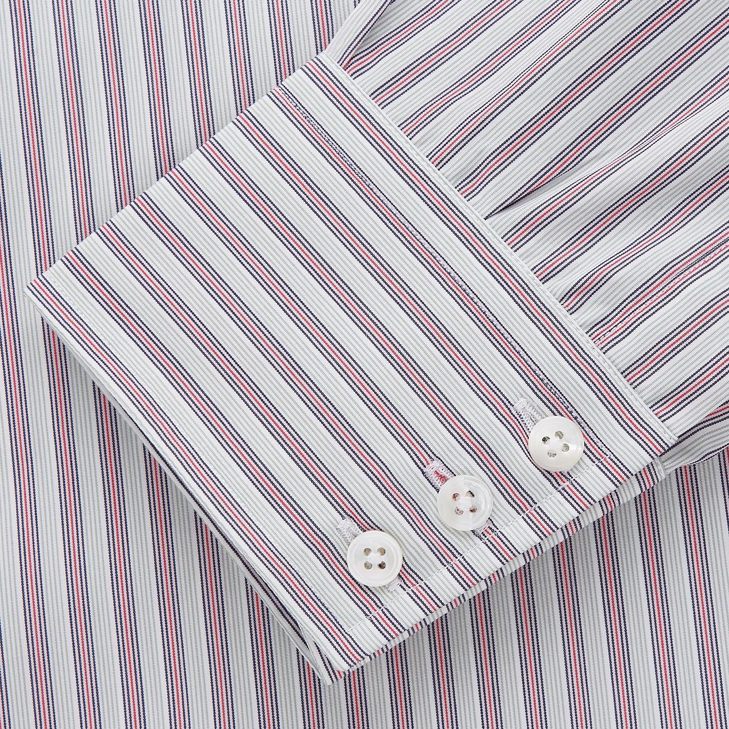 Red and Blue Stripe Cotton Regular Fit Mayfair Shirt
