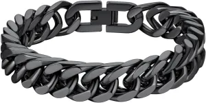Richsteel Father's Day Bracelets for Men Cuban Link Chain Bracelets 8/12/17mm Width Stainless Steel Chain Wrist Bracelets, 7.4/8.2/9 Inch Length Classic Jewelry for Christmas/Valentine's Day/Birthday