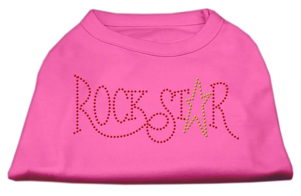RockStar Rhinestone Shirts Bright Pink XXL (18)