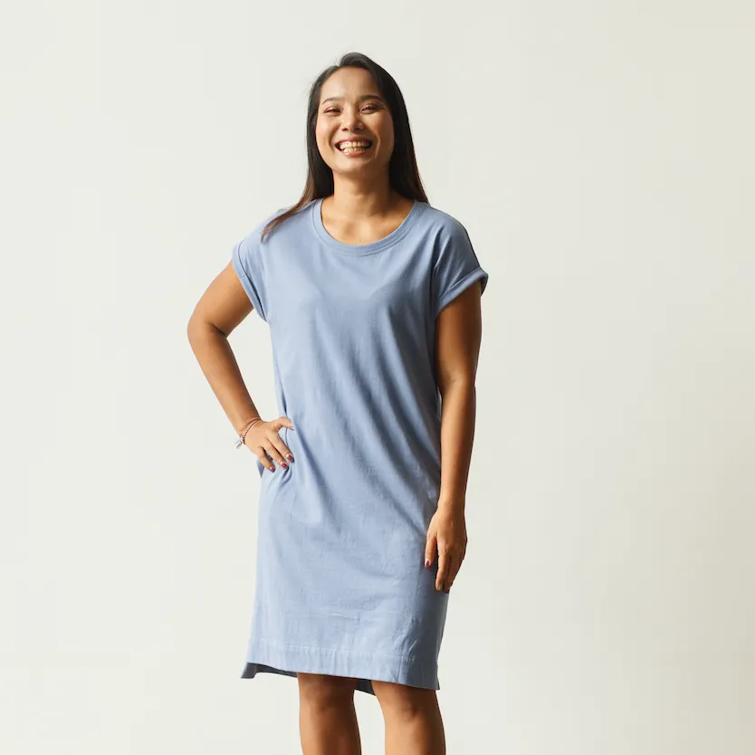 Rolled Sleeve Dress