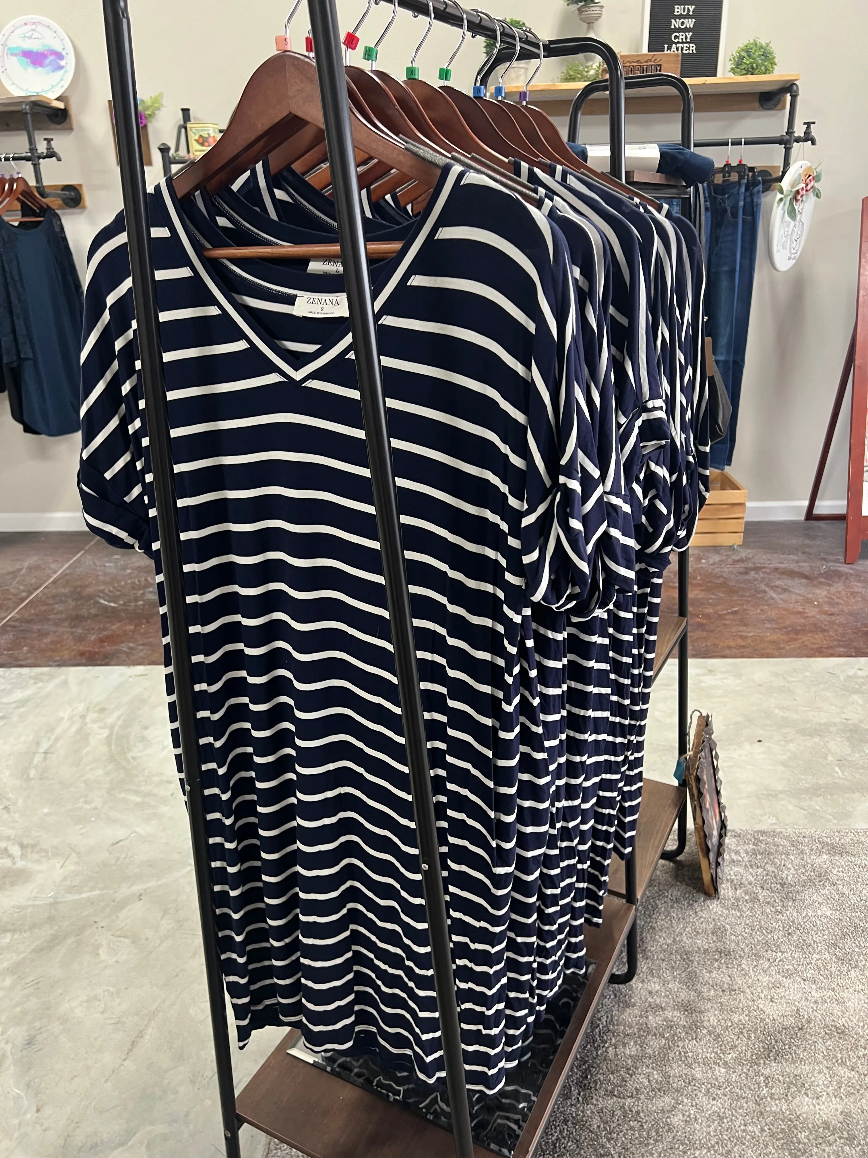 Rolled tee dress with pockets