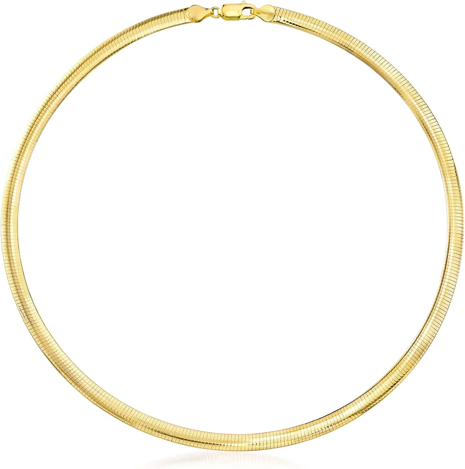 Ross-Simons Italian 6mm 18kt Gold Over Sterling Omega Necklace