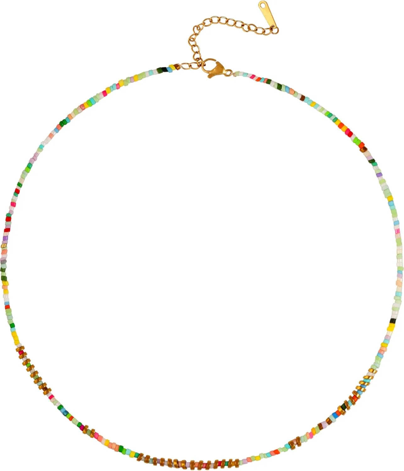 Sacina Boho Trendy Colorful Beaded Choker, Hippie & Summer Beach Necklace, Y2k & Christmas Jewelry Gift for Women