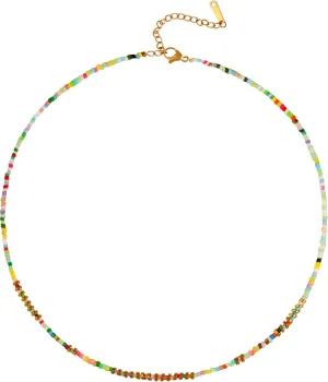 Sacina Boho Trendy Colorful Beaded Choker, Hippie & Summer Beach Necklace, Y2k & Christmas Jewelry Gift for Women