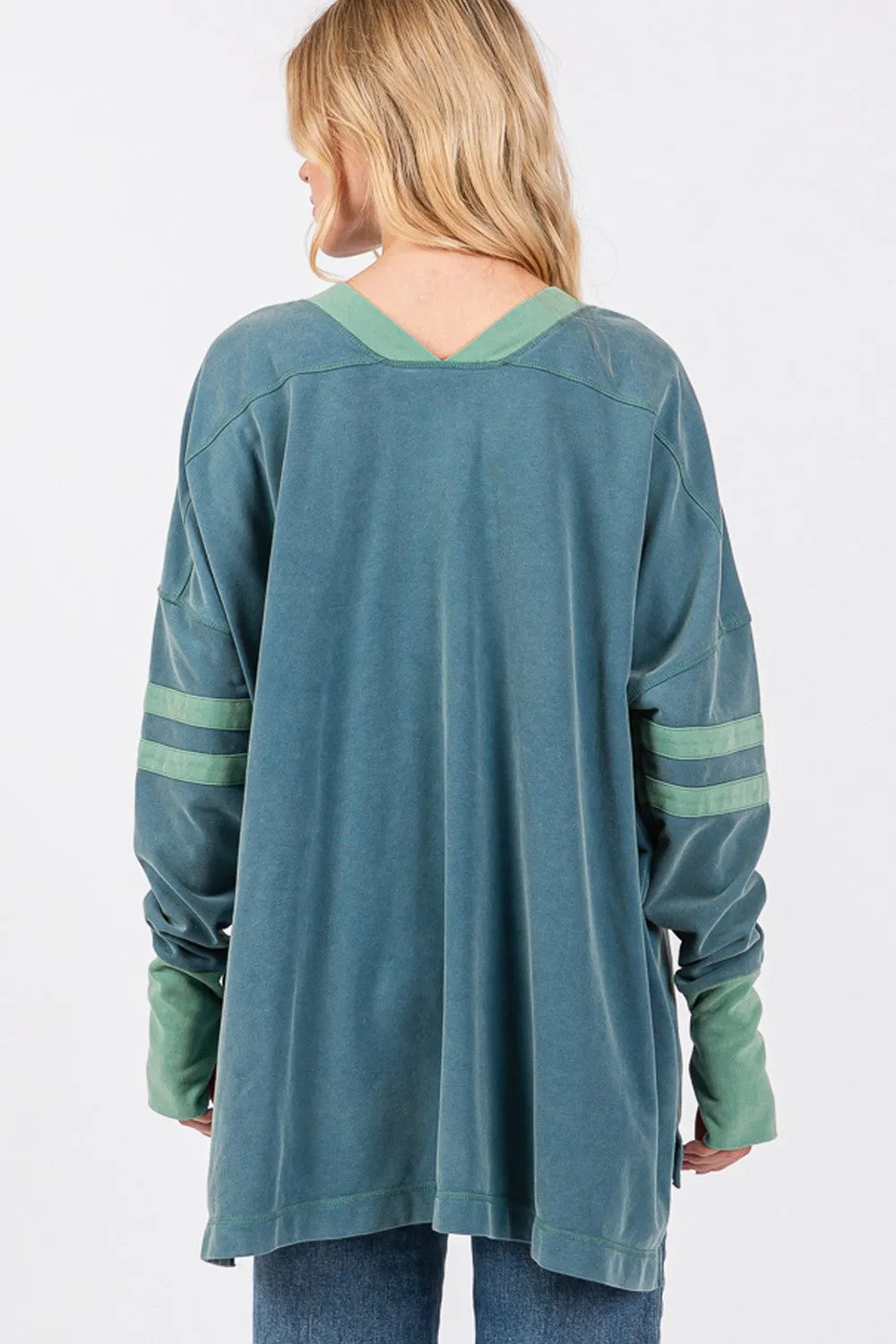 SAGE   FIG Mineral Wash Side Slit Contrast Top
