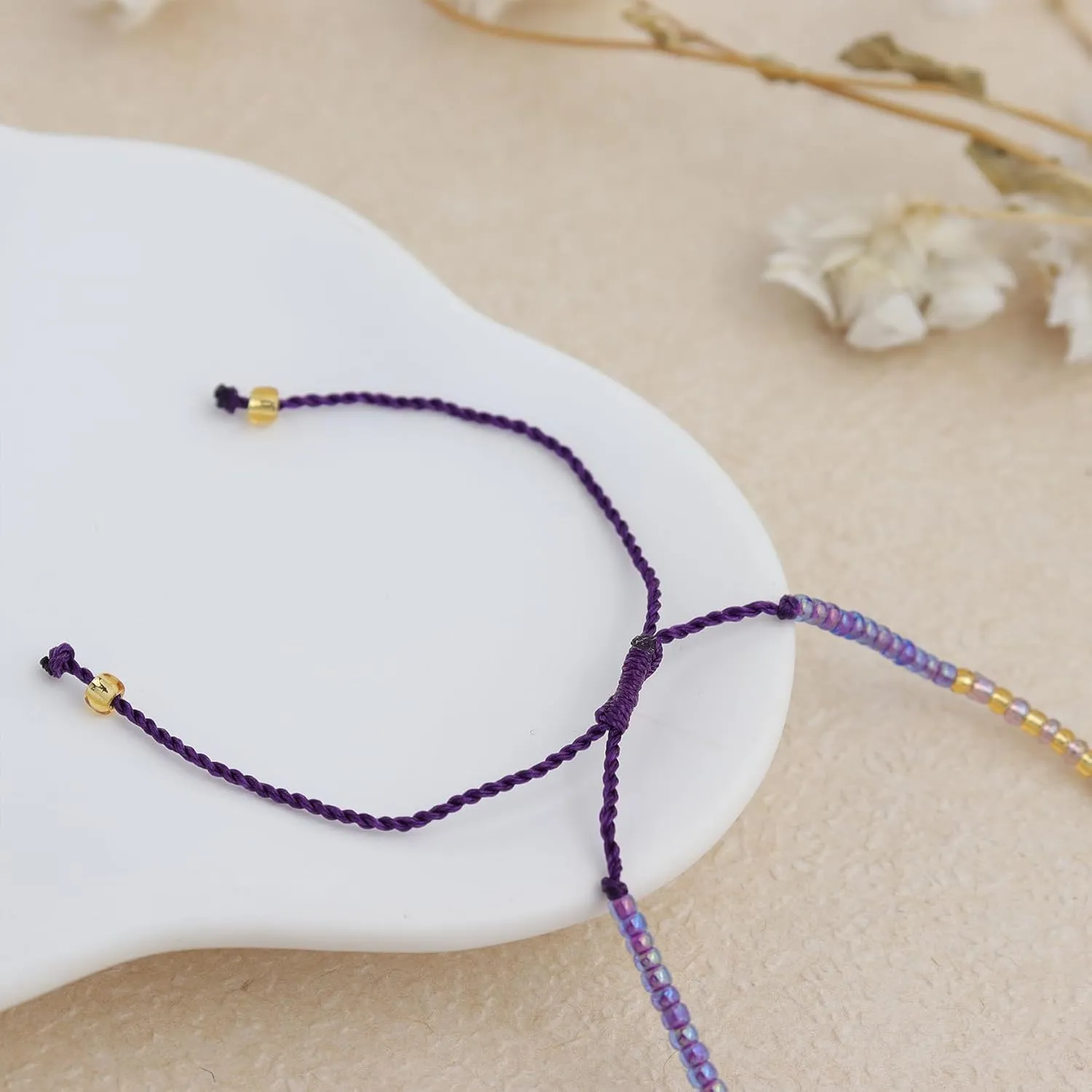 Seed Beaded Bracelets for Women, Boho Handmade Adjustable Colorful Beads Strand Summer Beach Jewelry Gift.