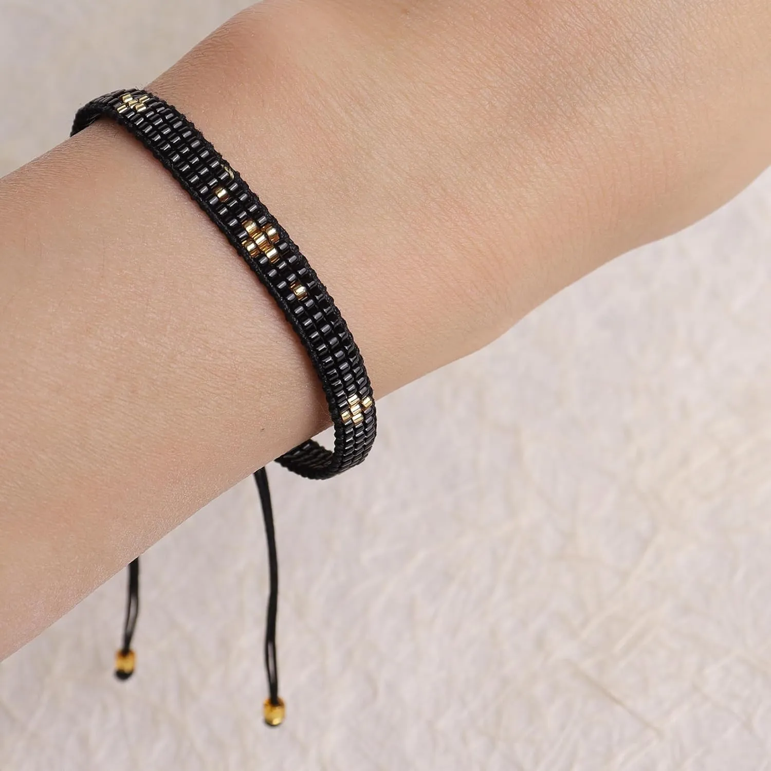Seed Beads Wrap Cross Bracelets for Women, Boho Handmade Adjustable Braided Strand Summer Beach Jewelry Gift.