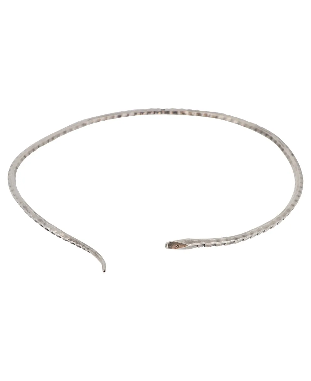 Serpentine Design Hill-Tribe Fine Silver Collar Necklace